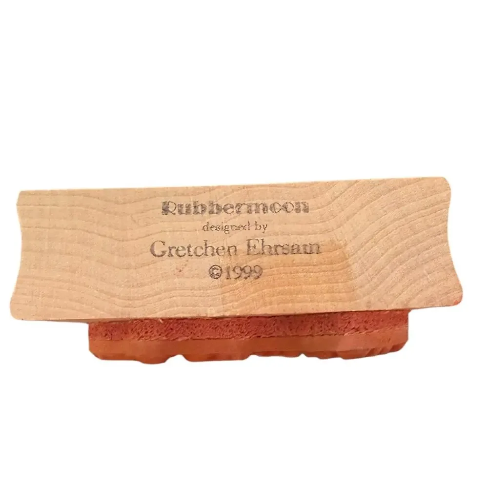 RubberMoon Gretchen Ehrsam 1999 Stay By The Fire My Cat Rubber Stamp